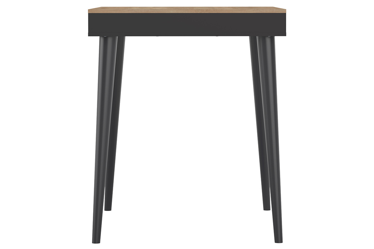 Table haute scandinave noir et bois STRIPE