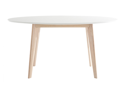 Table ovale blanche et bois clair L150 LEENA