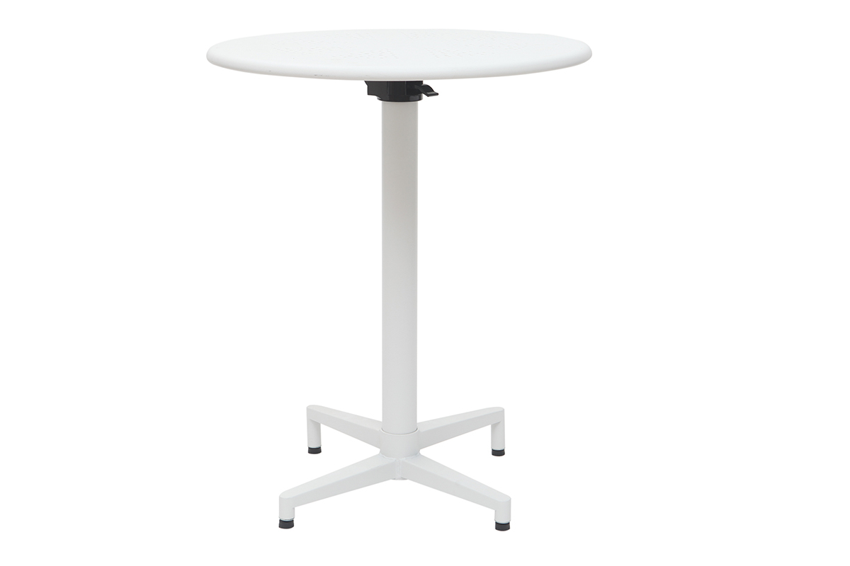 Table pliante ronde en m�tal blanc D60 cm DOTS