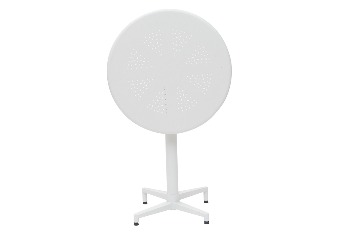Table pliante ronde en m�tal blanc D60 cm DOTS