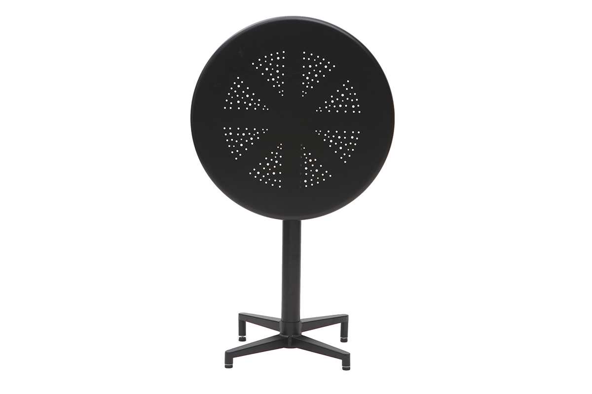 Table pliante ronde en m�tal noir D60 cm DOTS
