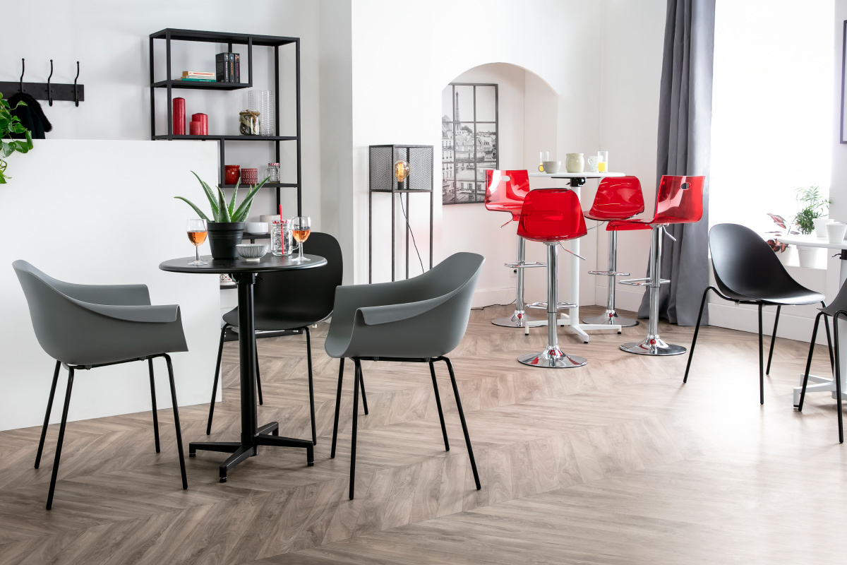 Table pliante ronde en m�tal noir D60 cm DOTS