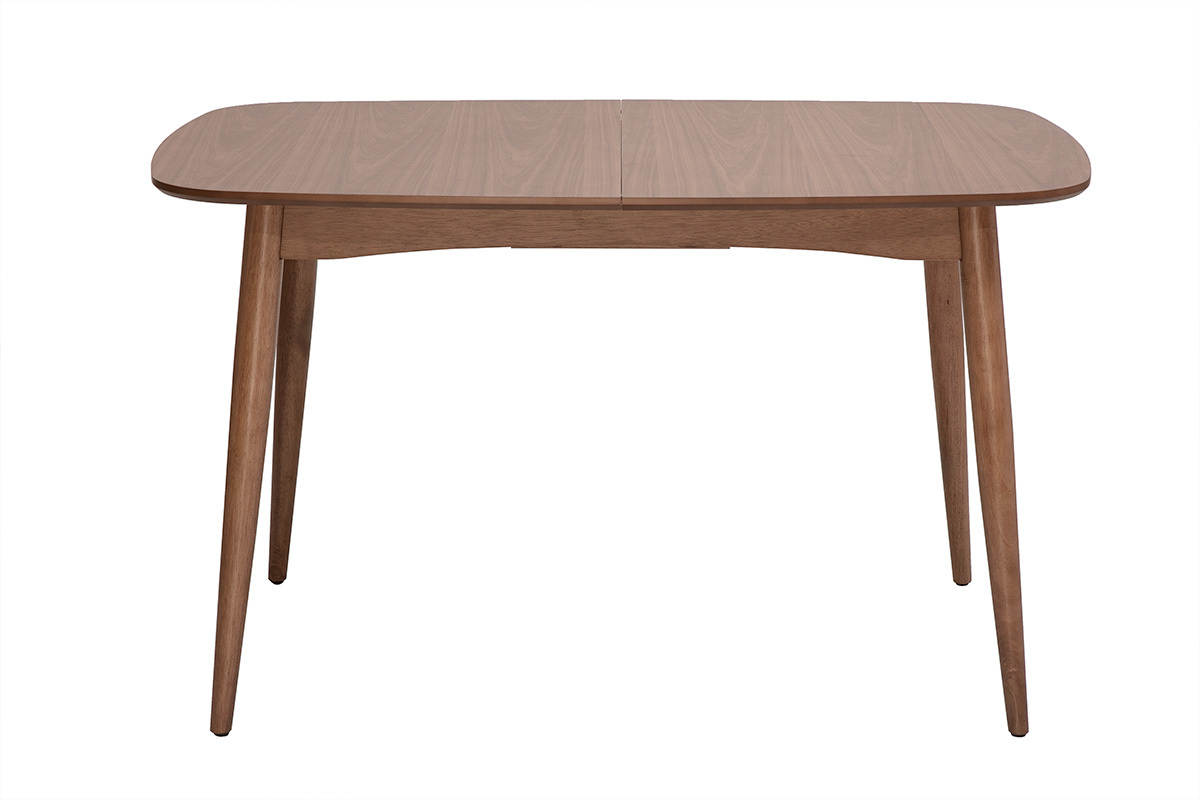 Table rectangulaire extensible avec rallonges int�gr�es en bois fonc� noyer L130-160 cm HELMA