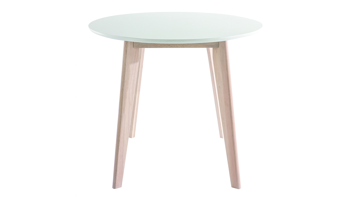 Table scandinave ovale blanche et bois clair L150 cm LEENA