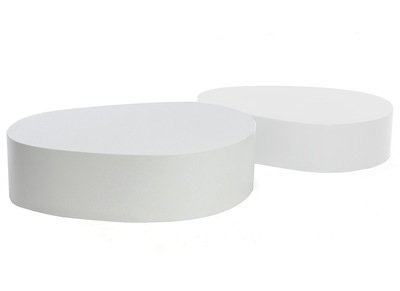 Tables basses design blanches mat (lot de 2) CAMILLE