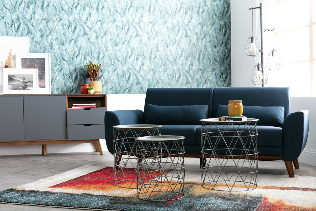 Tables basses gigognes avec plateaux amovibles en acier gris (lot de 3) TREKEN