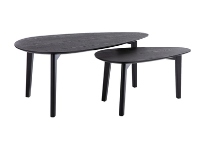 Tables basses gigognes bois noir (lot de 2) ARTIK