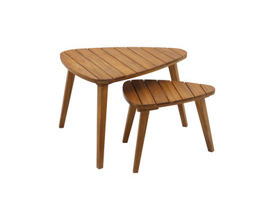 Tables basses gigognes en bois massif (lot de 2) ELQUI