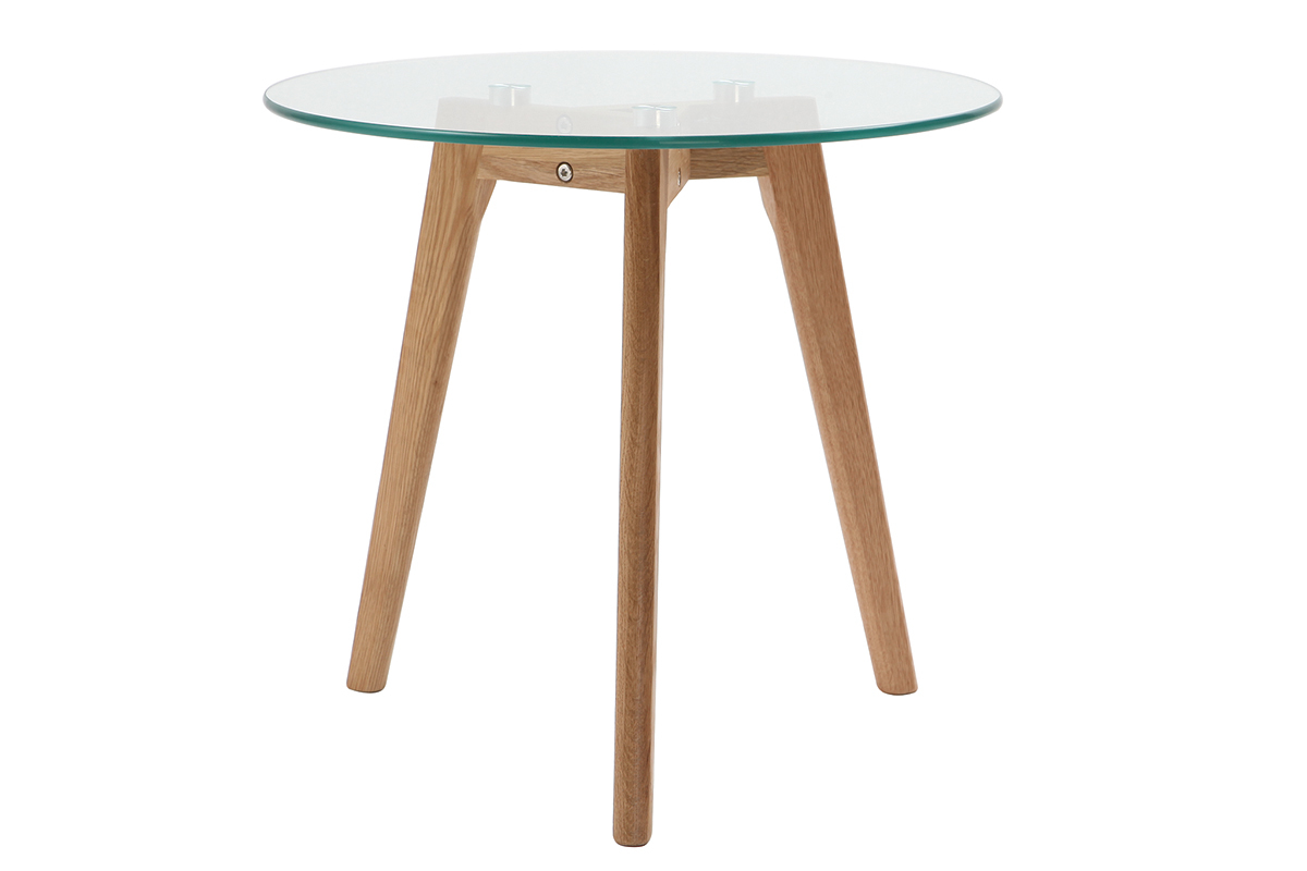 Tables basses gigognes en chne et verre (lot de 2) DAVOS