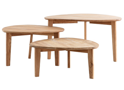 Tables basses gigognes en ch&ecirc;ne massif TRIPLE