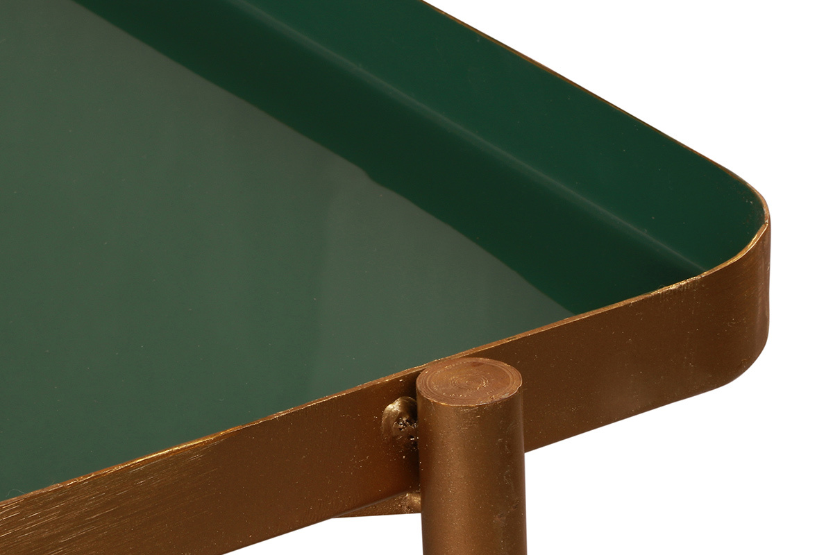 Tables basses gigognes laqu�es vert clair et vert fonc� (lot de 2) ZURIA