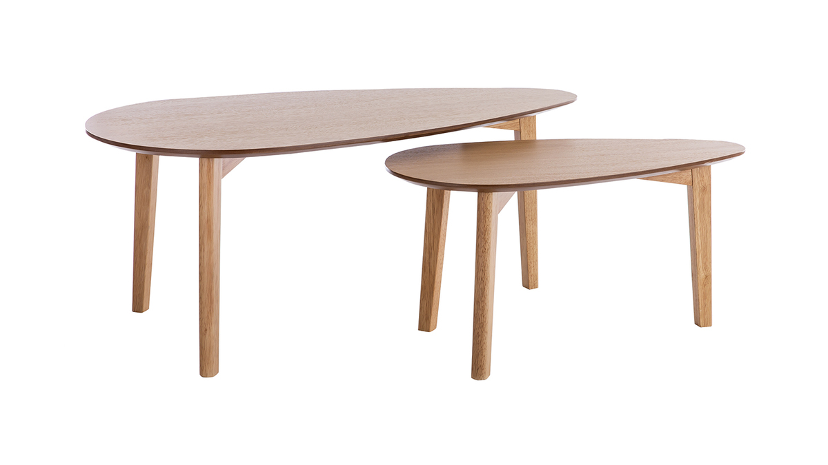 Tables basses gigognes scandinaves bois clair chêne (lot de 2) ARTIK -  Miliboo