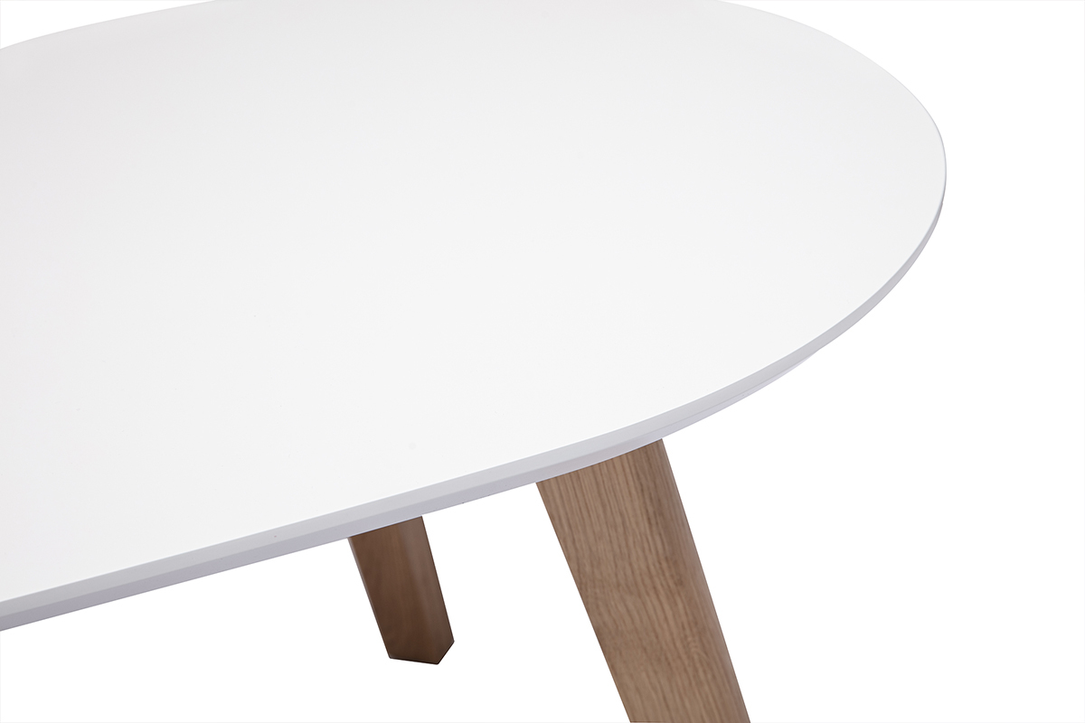 Tables basses gigognes scandinaves bois clair ch�ne et blanc (lot de 2) ARTIK