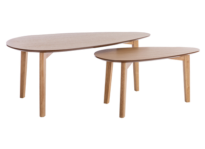 Tables basses gigognes vintage finition ch&ecirc;ne (lot de 2) ARTIK