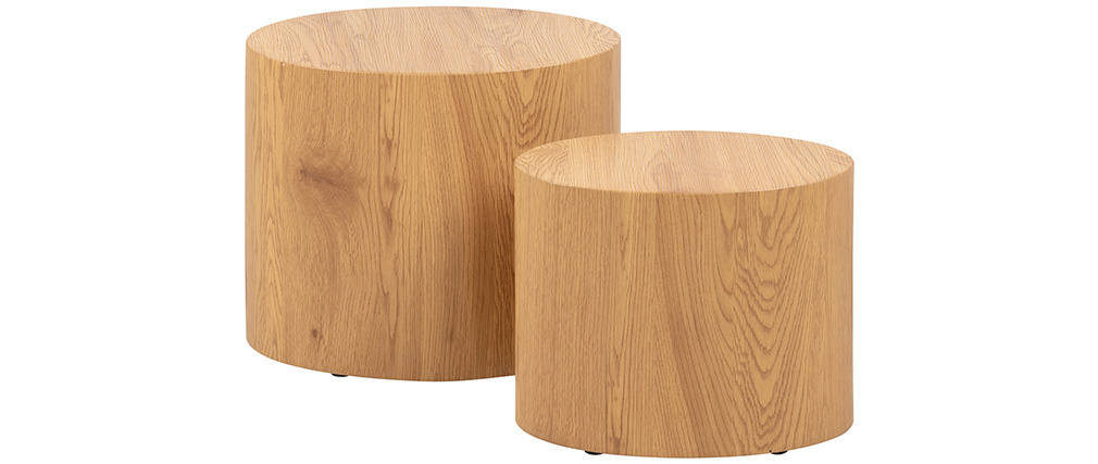 Tables basses ovales bois clair (lot de 2) WOODY
