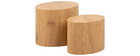 Tables basses ovales bois clair (lot de 2) WOODY
