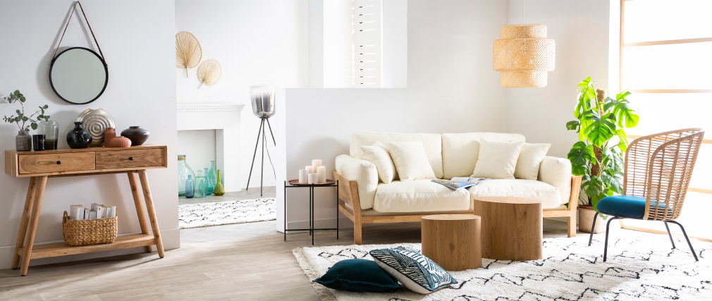 Tables basses ovales bois clair (lot de 2) WOODY