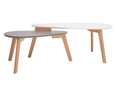 Tables basses scandinaves gris et blanc (lot de 2) ARTIK