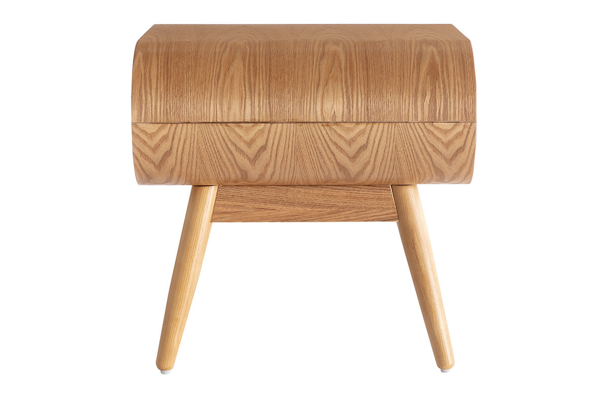 Tables de chevet avec tiroir vintage bois clair (lot de 2) BJORG