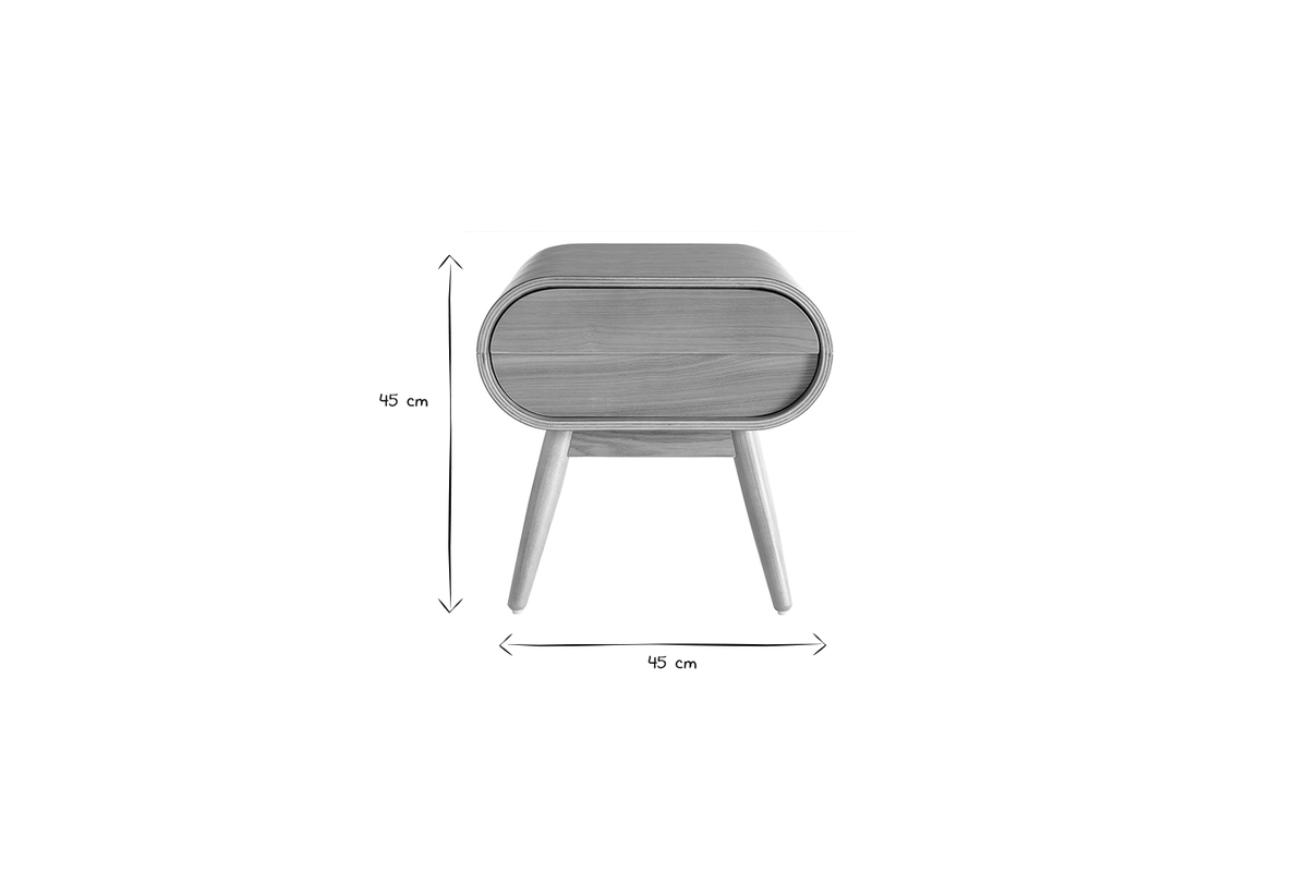 Tables de chevet avec tiroir vintage bois clair (lot de 2) BJORG