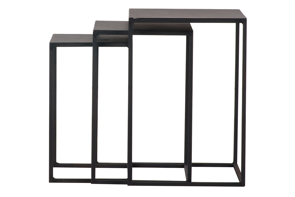 Tables gigognes en m�tal noir KARL