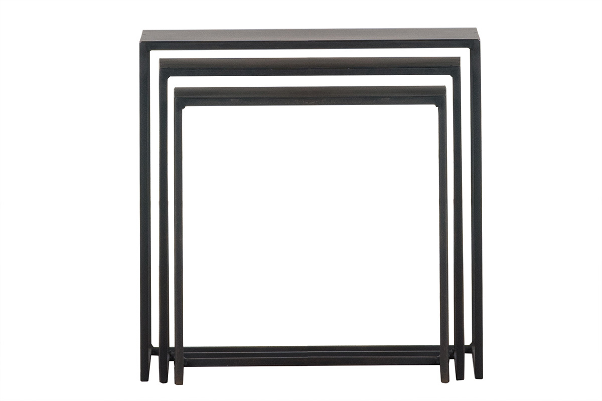 Tables gigognes en m�tal noir KARL