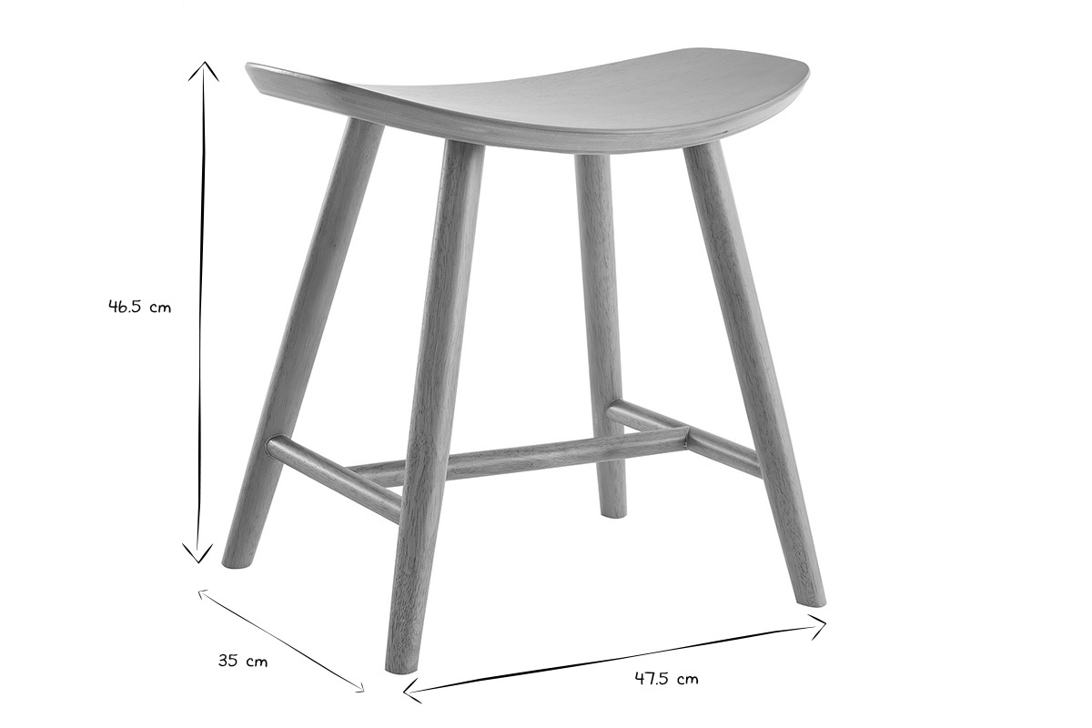 Tabouret bas bois clair H46.5 DEMORY