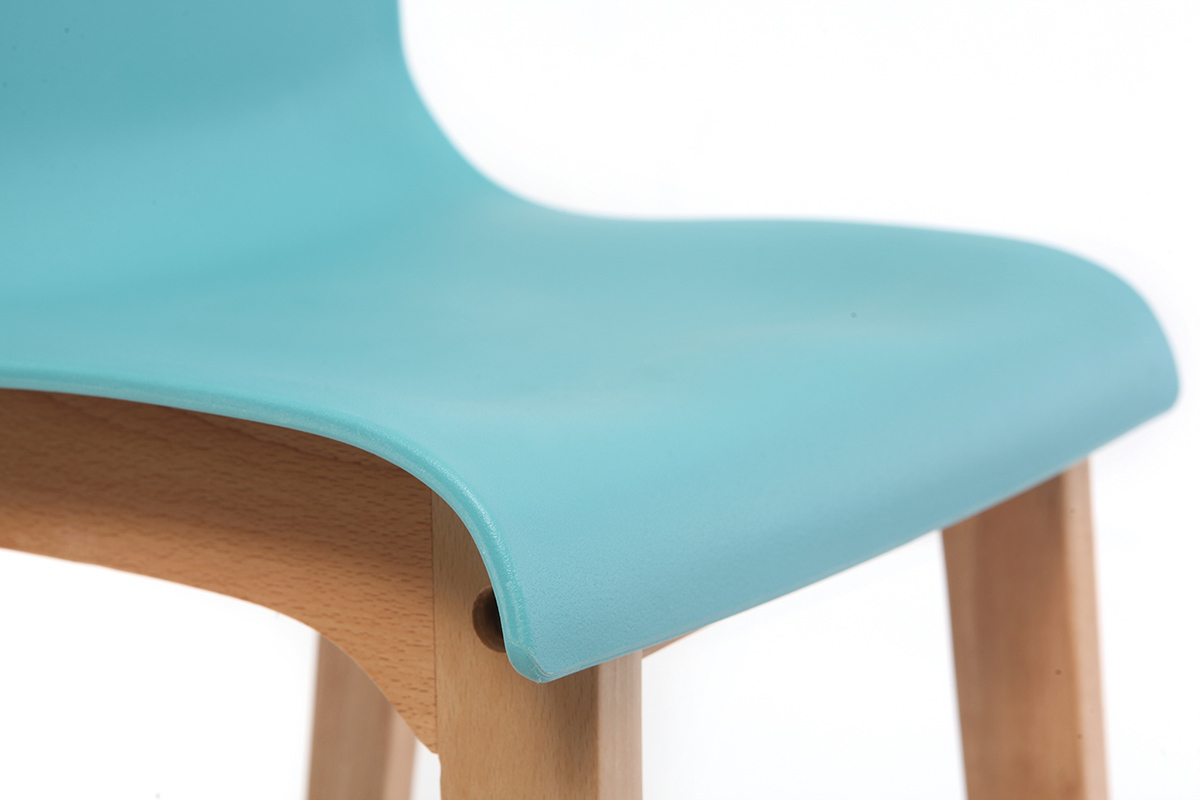 Tabouret de bar bois et turquoise 75 cm (lot de 2) NEW SURF