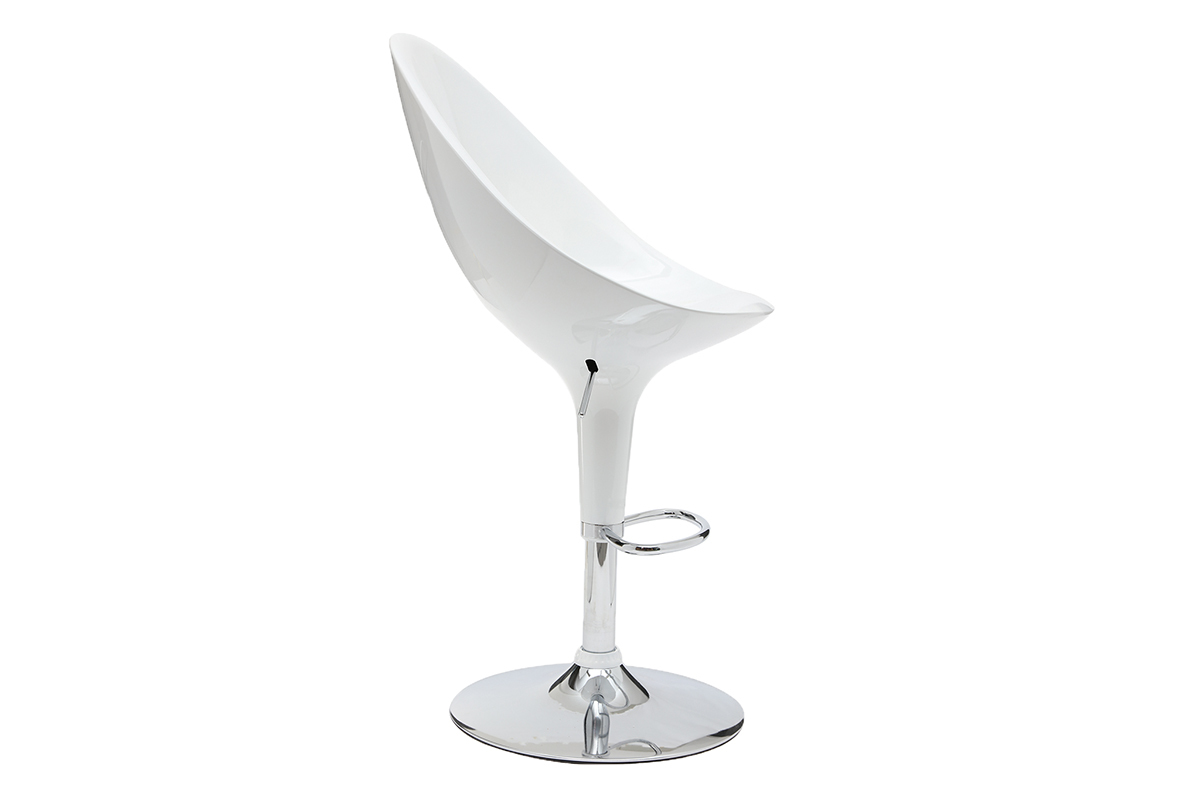 Tabouret de bar / cuisine blanc design OEUF (lot de 2)