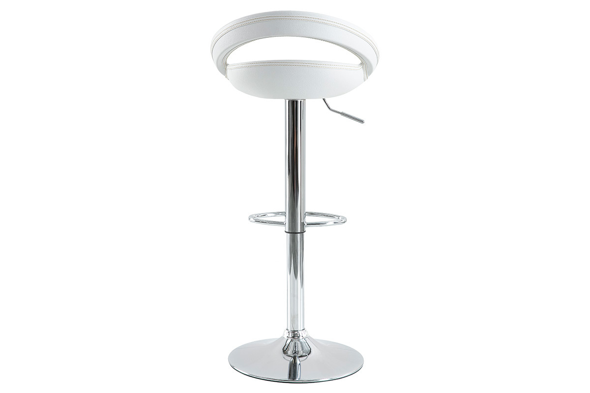Tabouret de bar / cuisine blanc moderne PVC COMET (lot de 2)