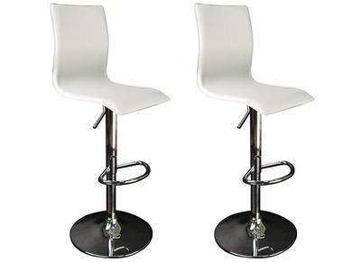Tabouret de bar / cuisine blanc moderne SURF ALTO (lot de 2)