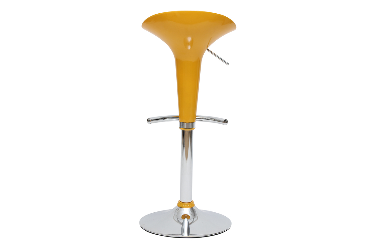 Tabouret de bar / cuisine jaune design GALAXY (lot de 2)