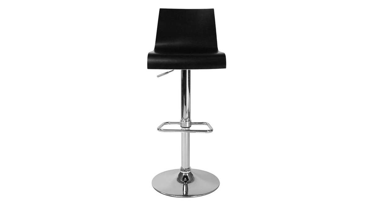 Tabouret de bar / cuisine noir moderne NEWSURF (lot de 2)