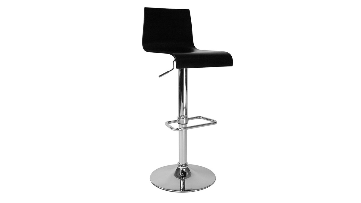 Tabouret de bar / cuisine noir moderne NEWSURF (lot de 2)