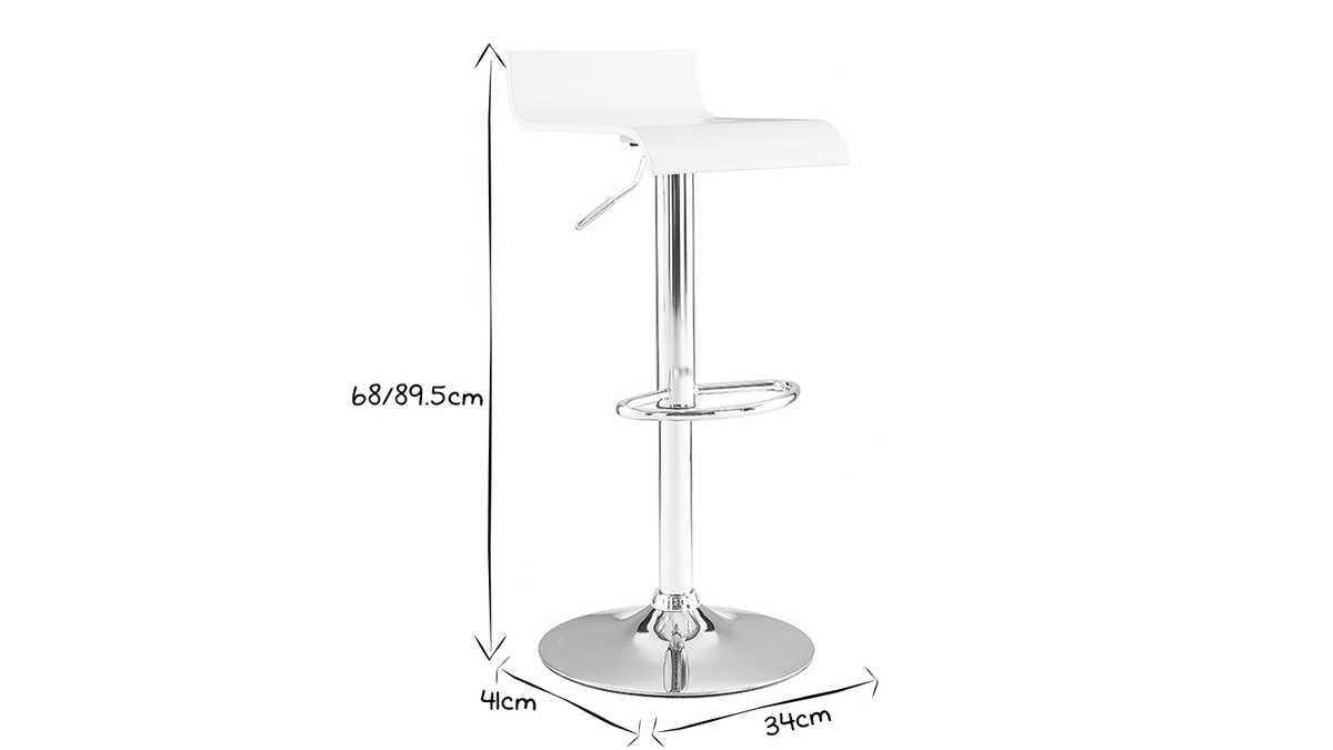 Tabouret de bar design blanc SURF V2