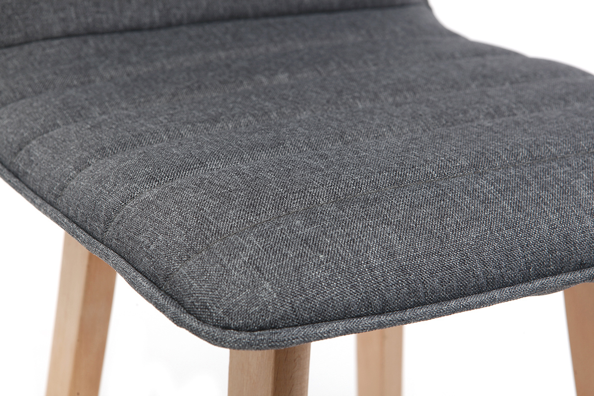 Tabouret de bar design bois et gris fonc 65 cm (lot de 2) EMMA