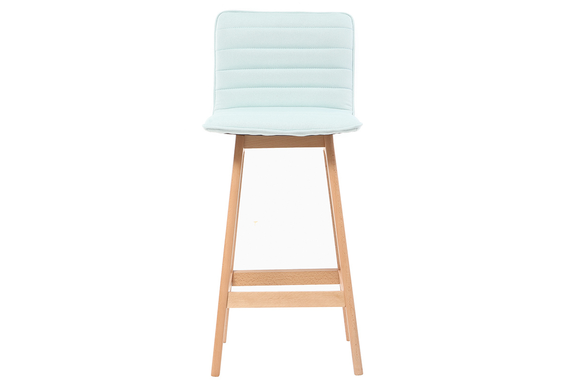 Tabouret de bar design bois et menthe � l'eau 65 cm (lot de 2) EMMA