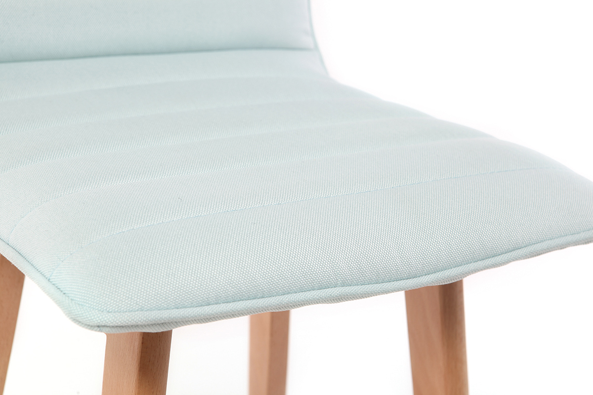 Tabouret de bar design bois et menthe � l'eau 65 cm (lot de 2) EMMA