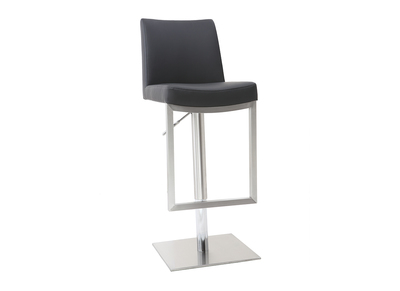 Tabouret de bar design contemporain - m&eacute;tal et PU noir - KYLE