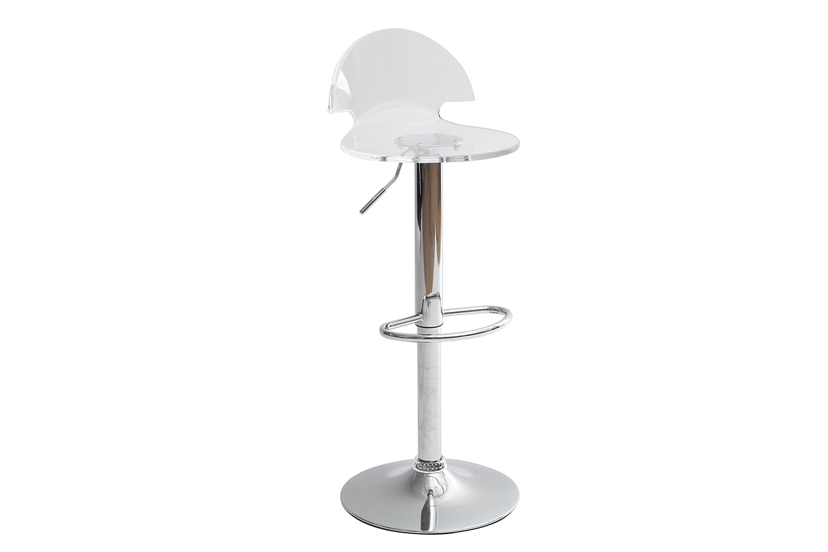 Tabouret de bar design en plexiglas transparent ORION