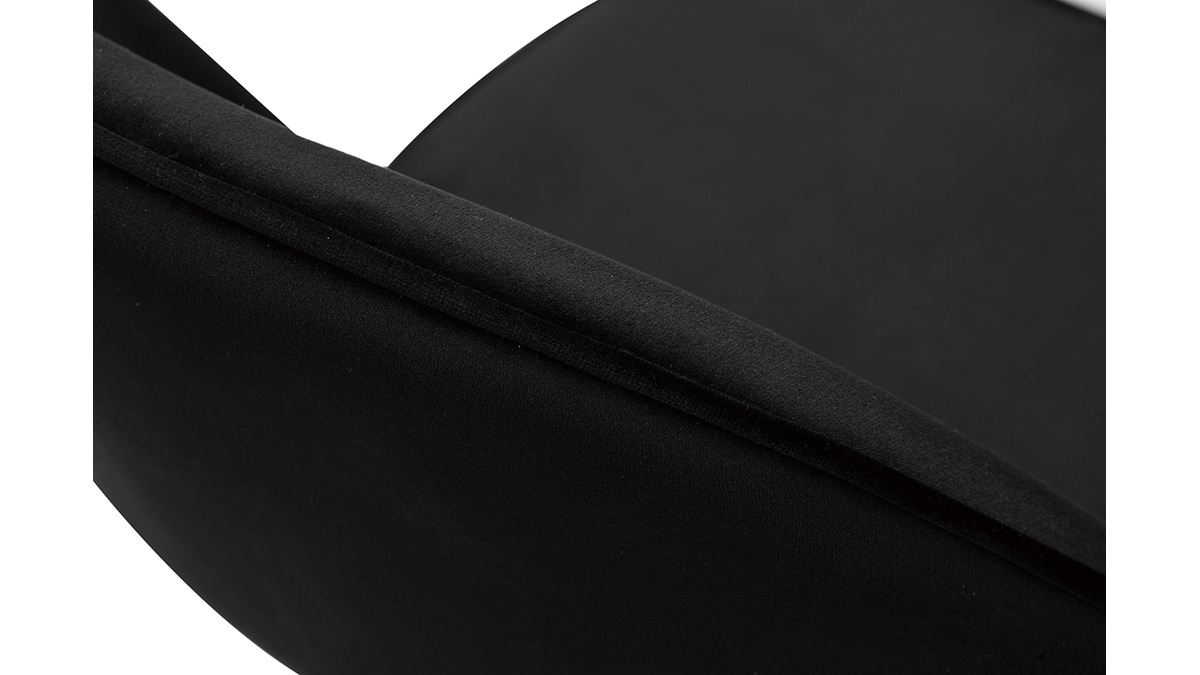 Tabouret de bar design en velours noir et mtal H69 cm BELLEROSE
