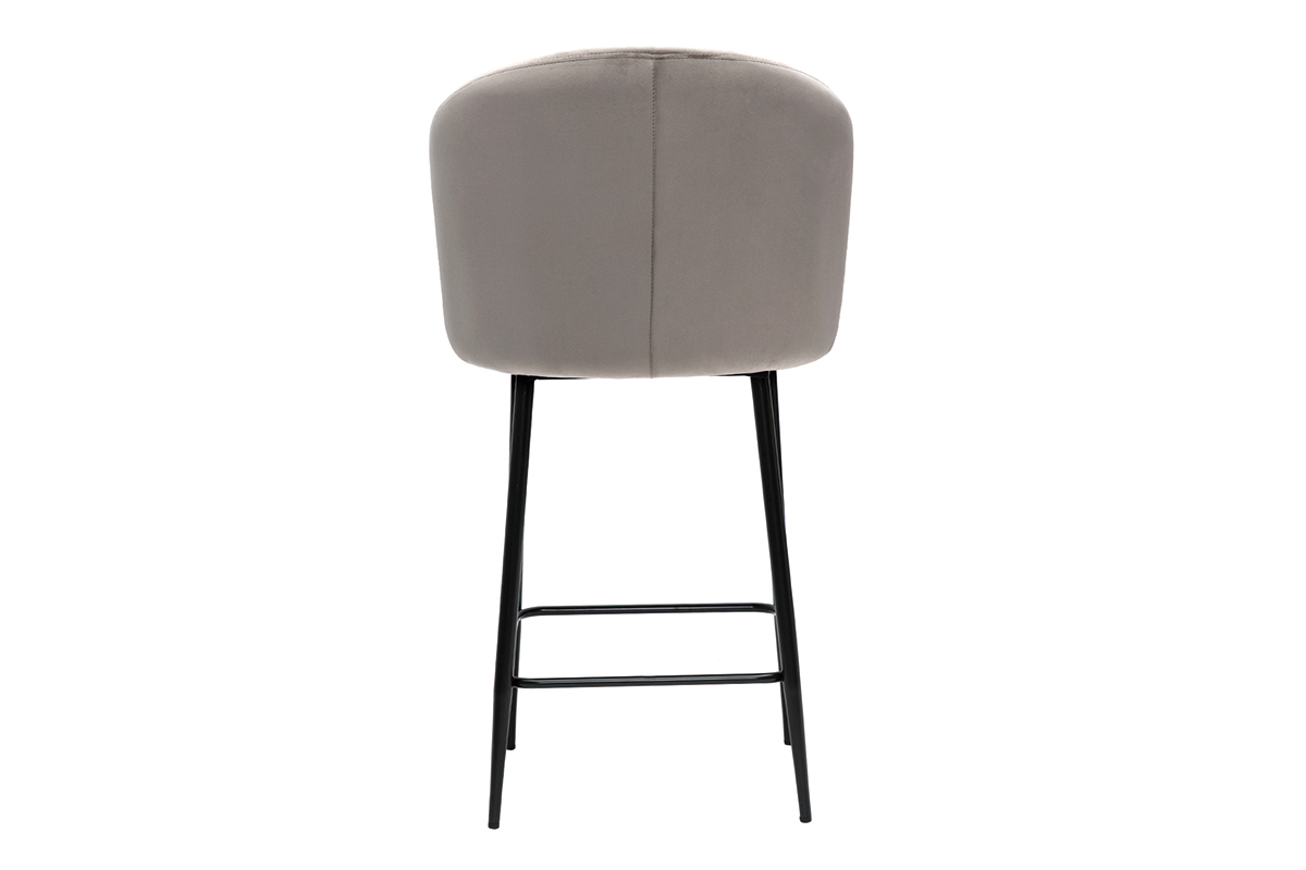 Tabouret de bar design en velours taupe VANITY