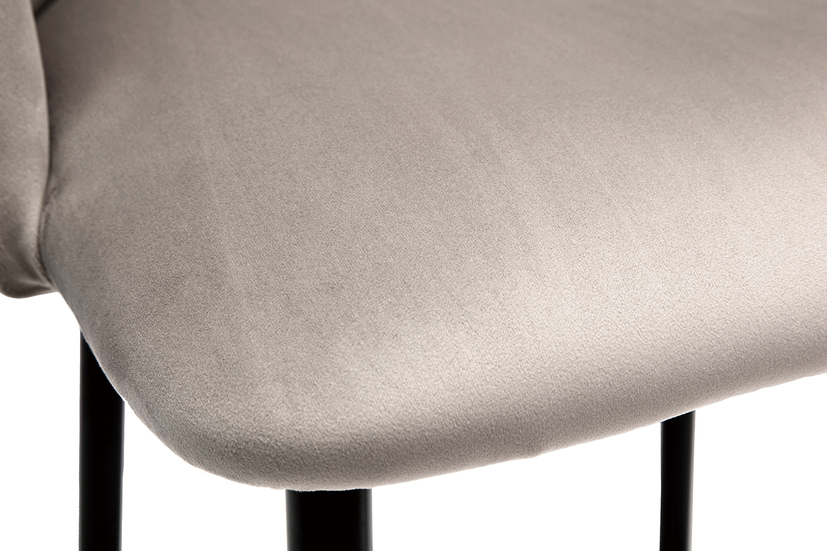 Tabouret de bar design en velours taupe VANITY