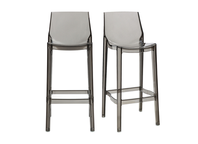 Tabouret de bar design gris fum&eacute; lot de 2 YLAK