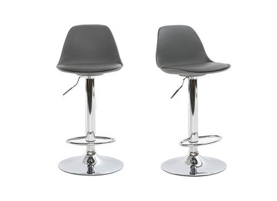 Tabouret de bar design gris lot de 2 STEEVY