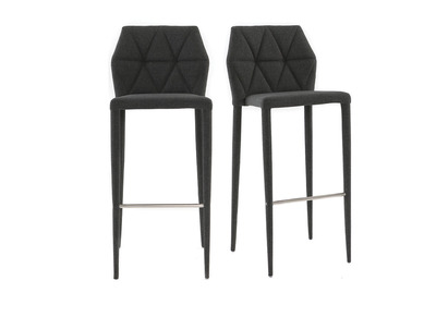 Tabouret de bar design grises lot de 2 KARLA
