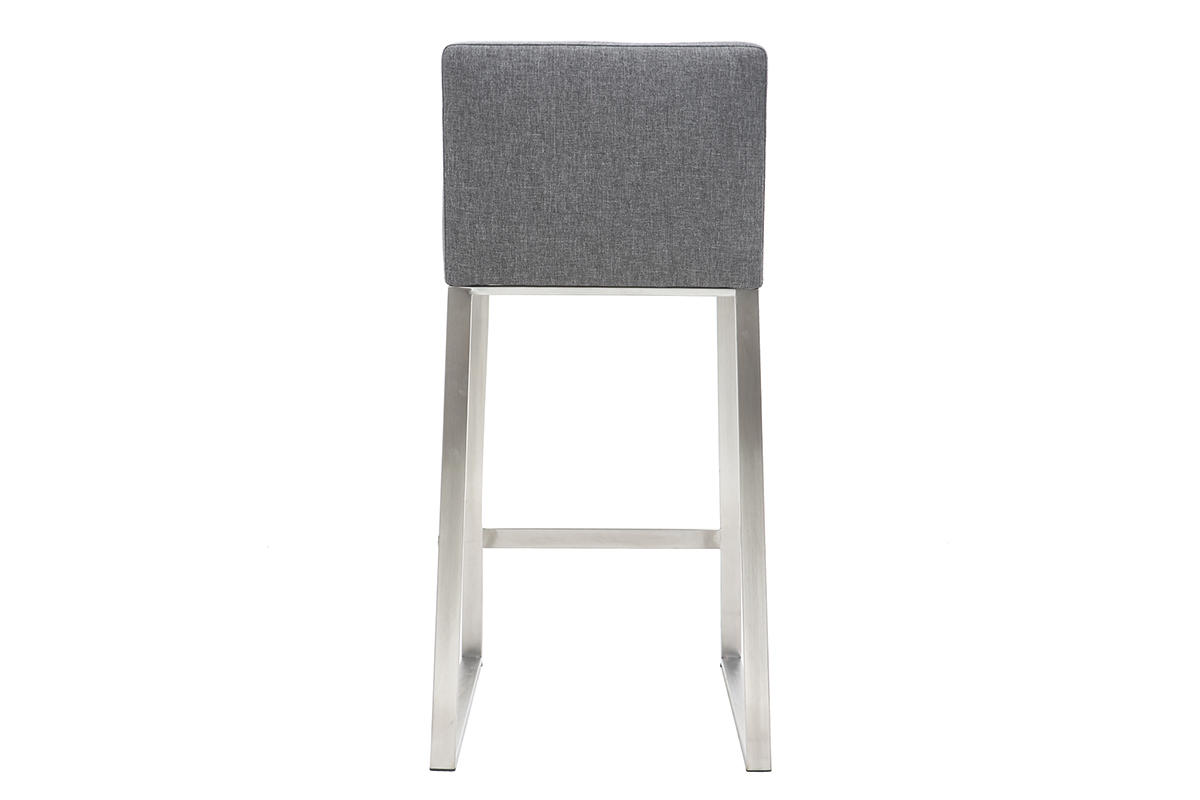 Tabouret de bar design mtal et tissu gris fonc 66 cm (lot de 2) HALEY
