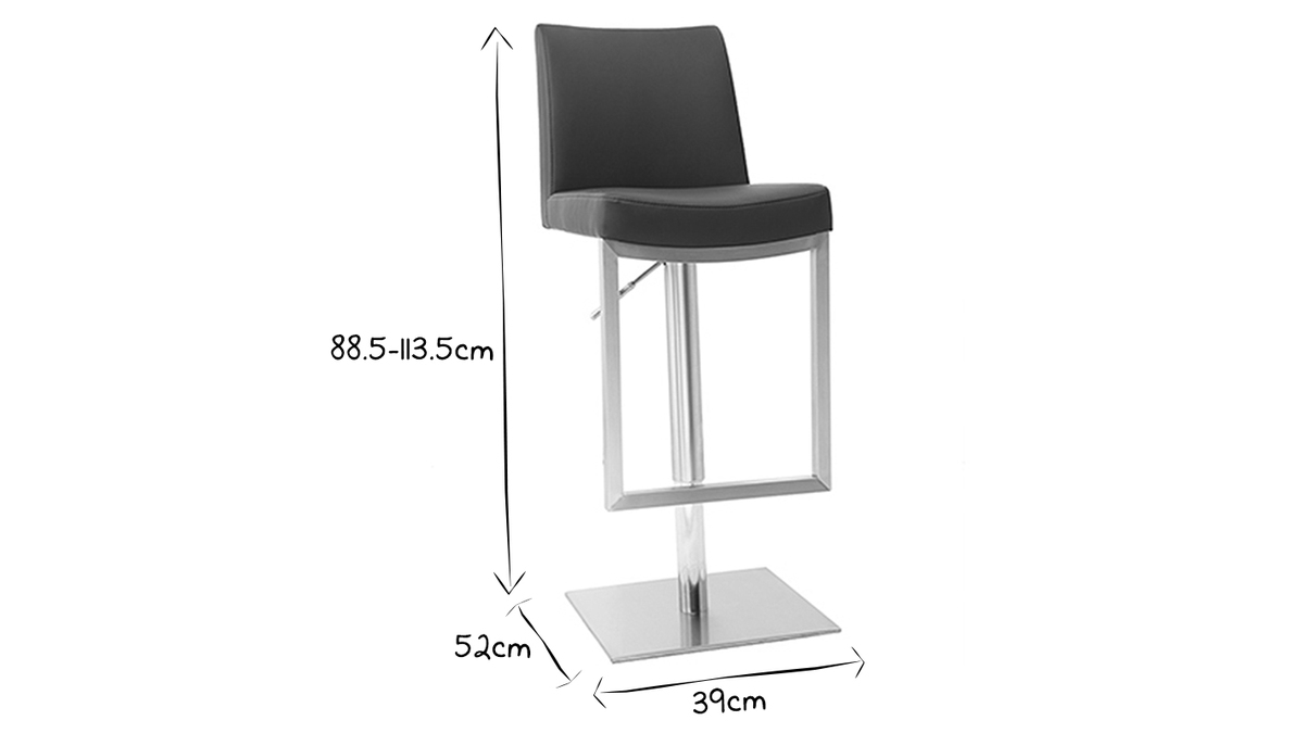 Tabouret de bar design noir KYLE