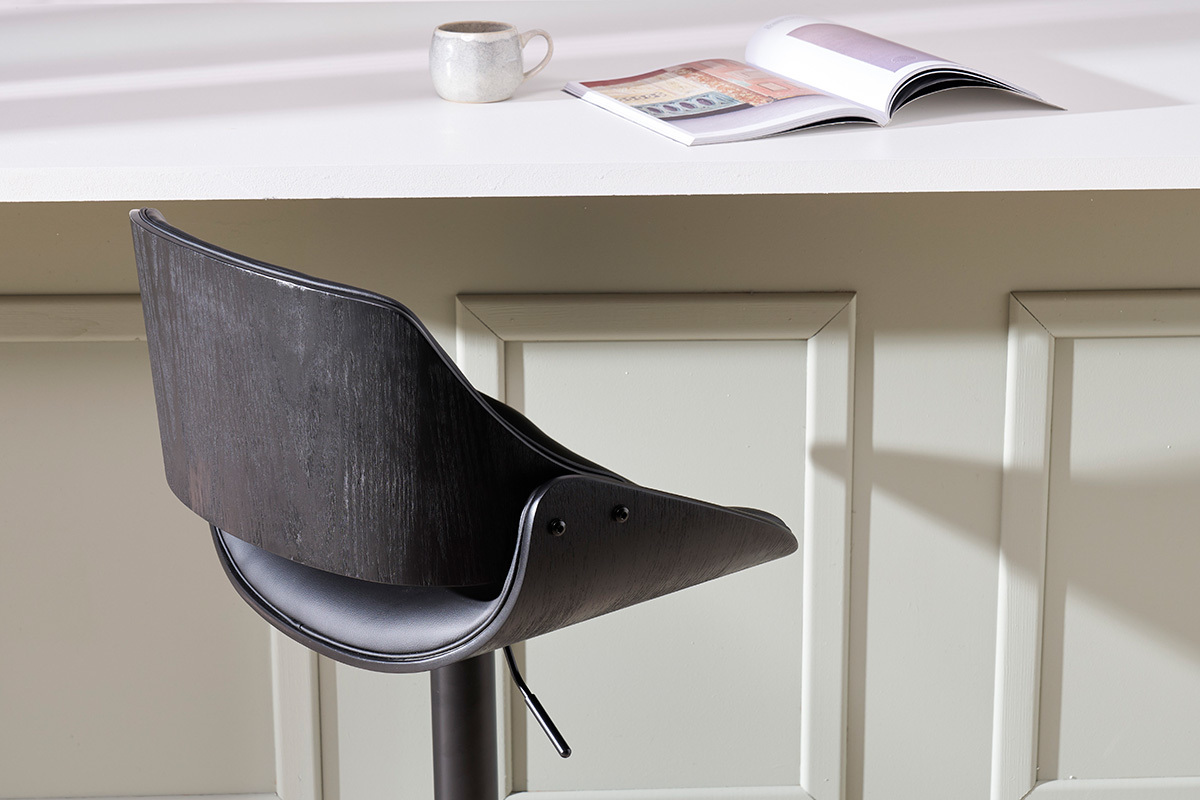 Tabouret de bar design noir r�glable pivotant 360� CLASH