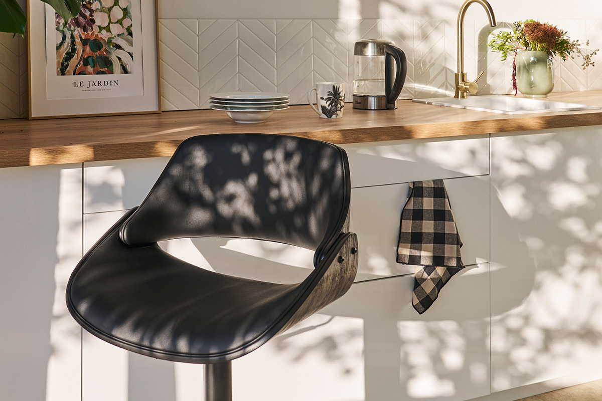 Tabouret de bar design noir r�glable pivotant 360� CLASH